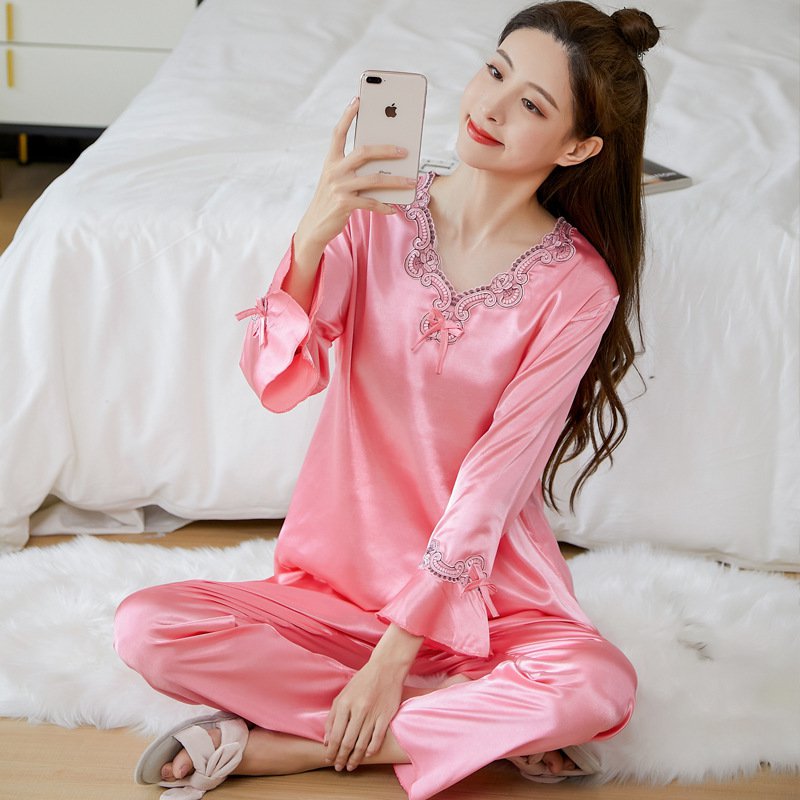 ✨【Letná zľava -50% 🔥】【S-4XL】Dvojdielne pyžamo z ľadového hodvábu