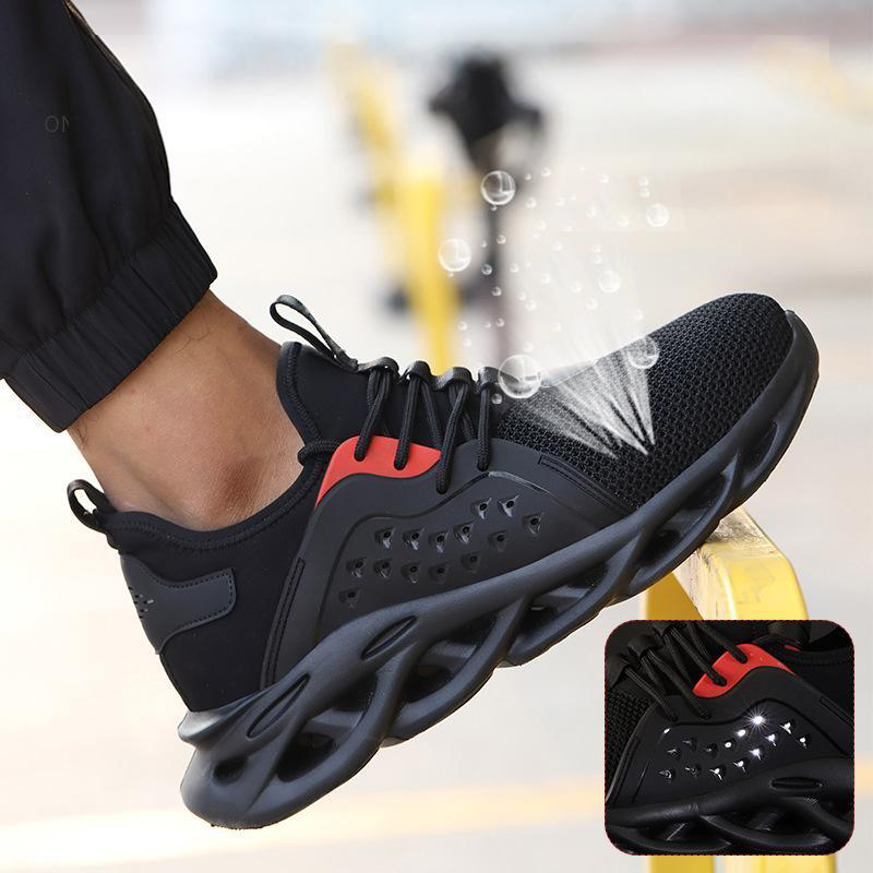 👨🔧【50% de descuento 🔥】🔨 Zapatos de seguridad para hombre, transpirables, resistentes a golpes y perforaciones, con punta de acero