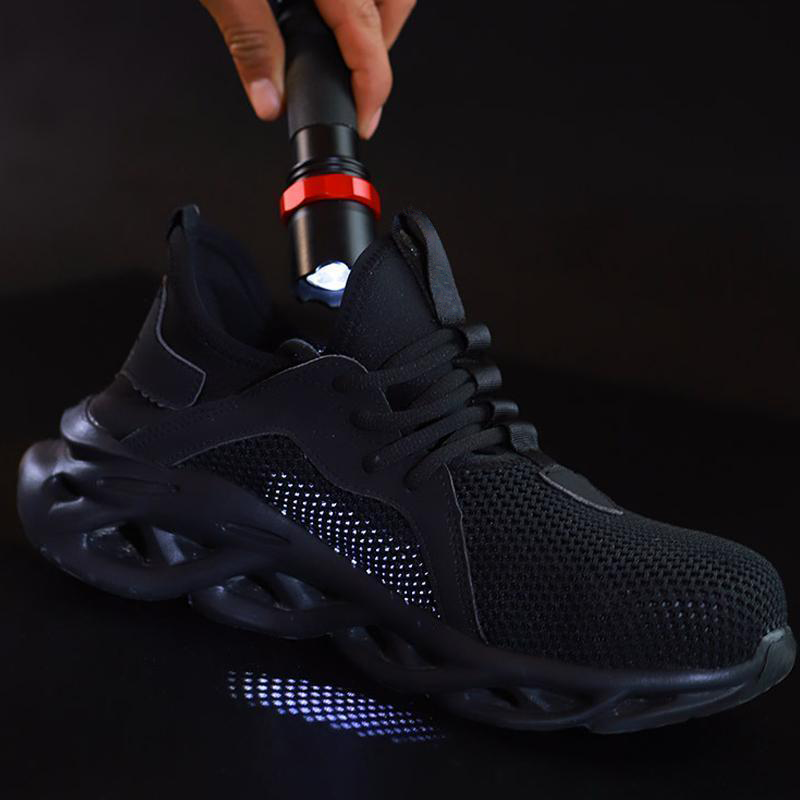 👨🔧【50% de descuento 🔥】🔨 Zapatos de seguridad para hombre, transpirables, resistentes a golpes y perforaciones, con punta de acero