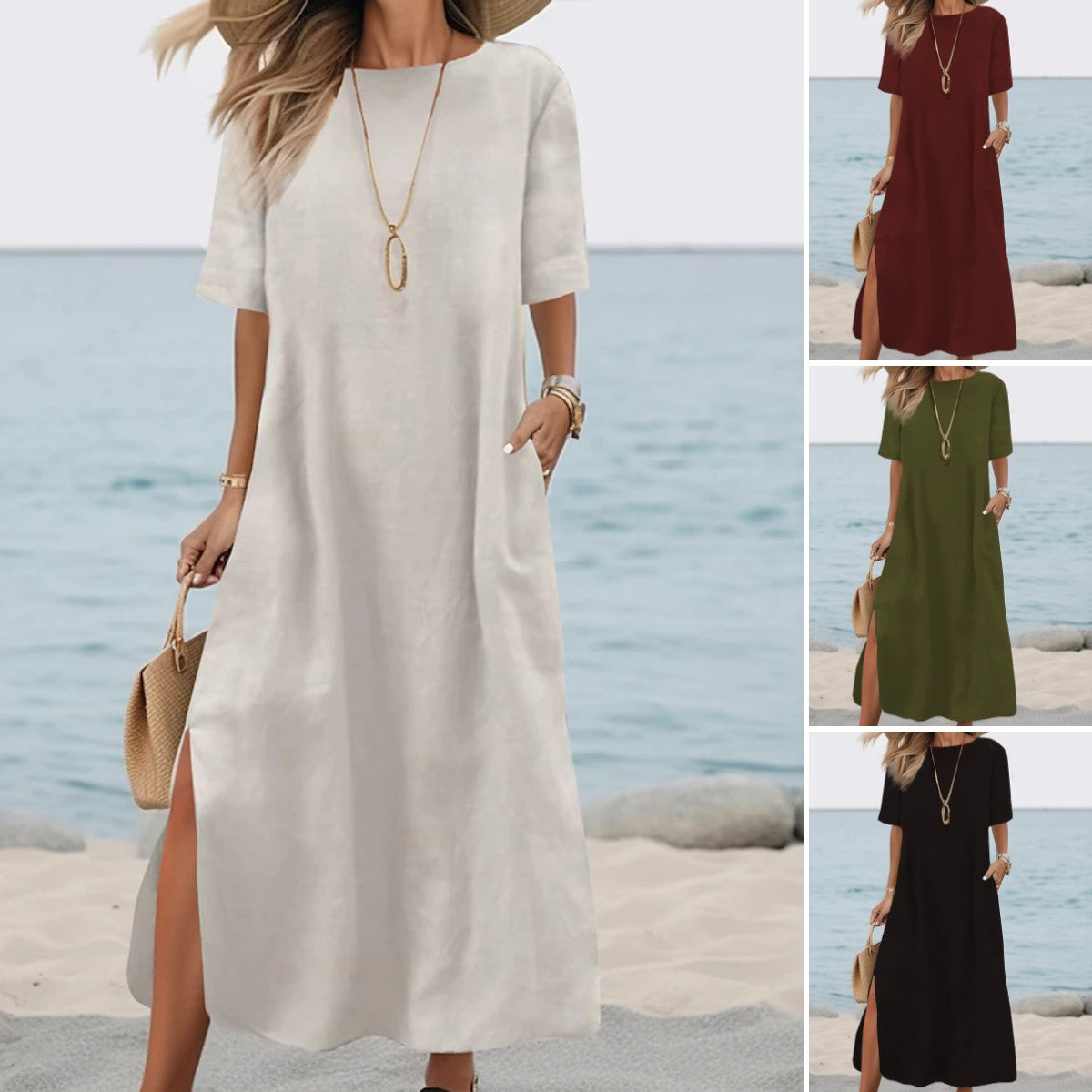 💃【Zľava -49%🔥】【S-5XL】Dámske voľné ležérne dlhé šaty