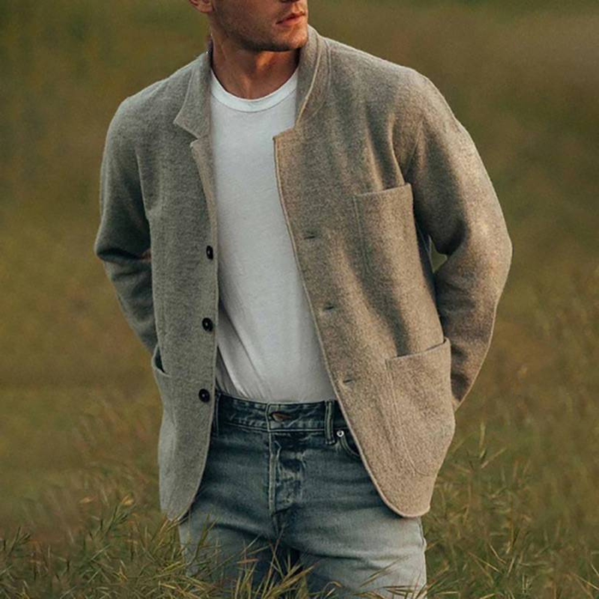 🐏🔥Descuento de invierno -43%🔥 Abrigo casual de hombre de lana pura