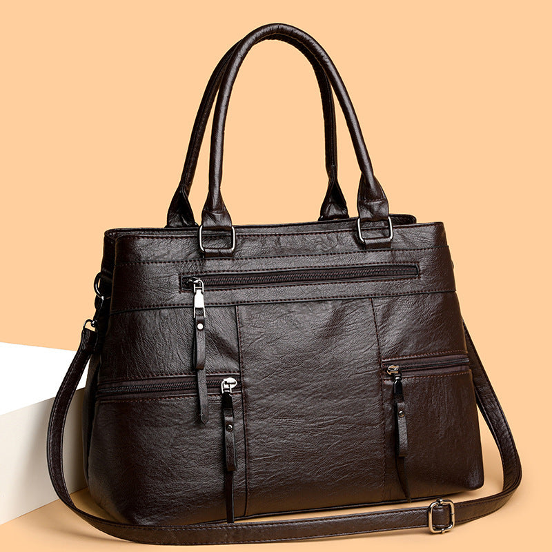 👜【50% de descuento 🔥】Bolso retro grande, sencillo y moderno, de mano, hombro o cruzado