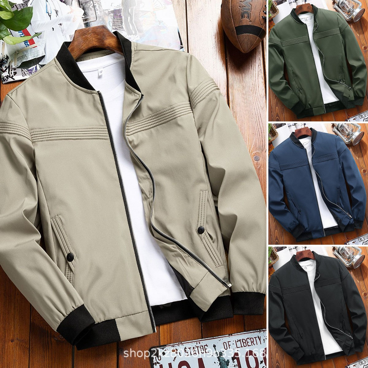 šćOferta de temporada -46%š„š„ćChaqueta casual para hombre con cuello tipo bĆ©isbol, en tallas grandes