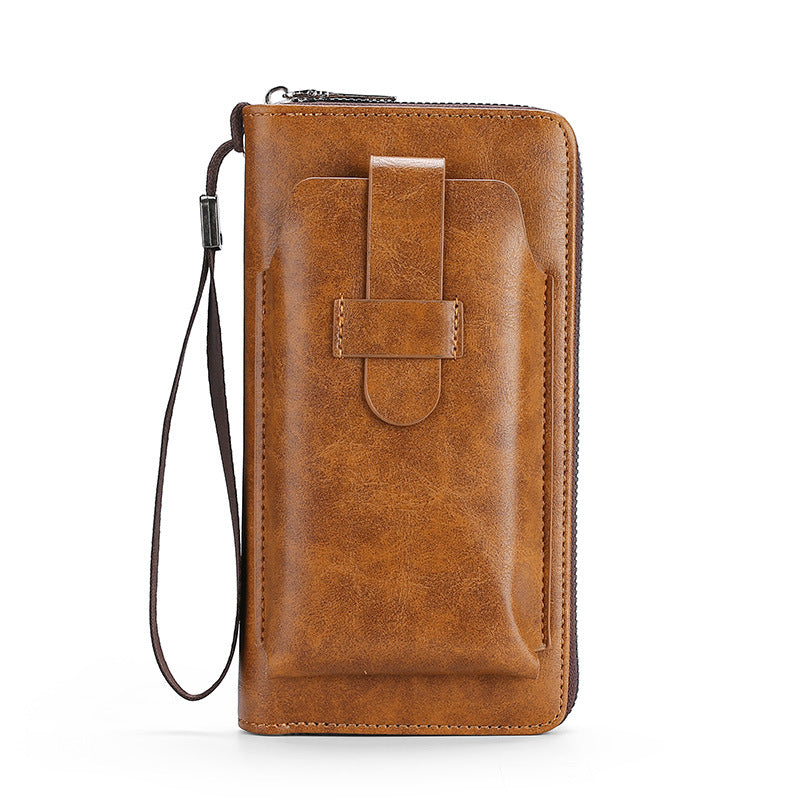 💼Cartera multifuncional para hombre, hecha a mano de cuero genuino, de nuevo estilo