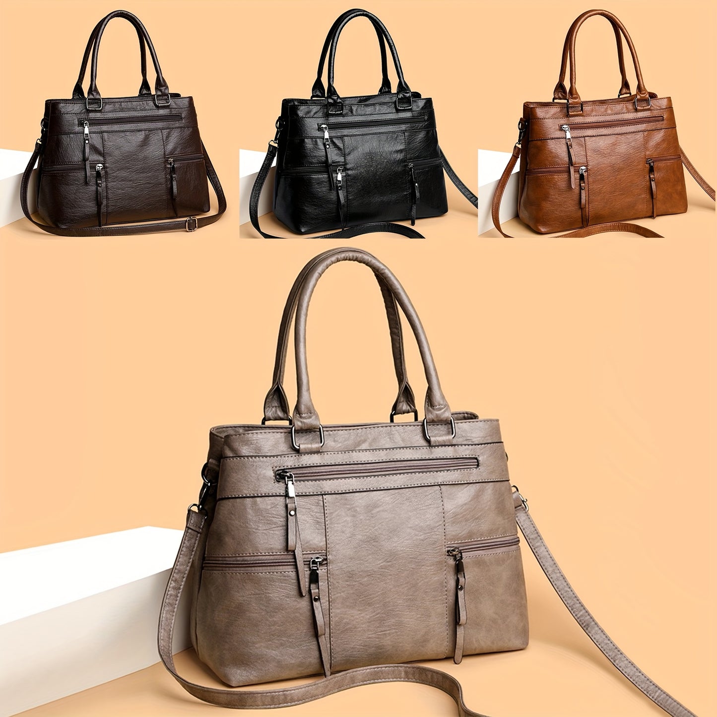 👜【50% de descuento 🔥】Bolso retro grande, sencillo y moderno, de mano, hombro o cruzado