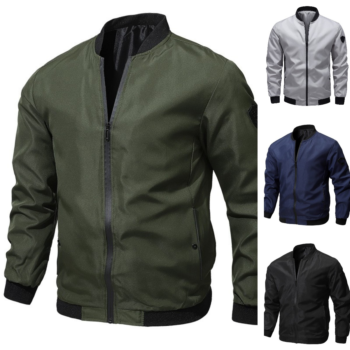 🚀🧥【Zľava 50% 🔥】【S–6XL】Pánska ležérna pilotná bunda v jednofarebnom prevedení, dostupná aj vo veľkých veľkostiach