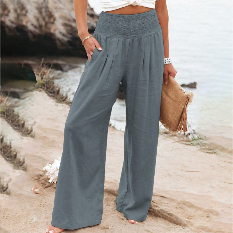🥰👖【Reducere de 50%】2025 noua moda vara pentru femei pantaloni casual din bumbac pantaloni largi pantaloni drepti pantaloni casual_3979102