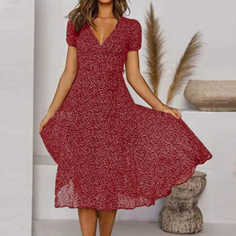 πγ50% de descuento π₯γπ Vestido 2025 plus size con escote en V y estampado floral/lunares
