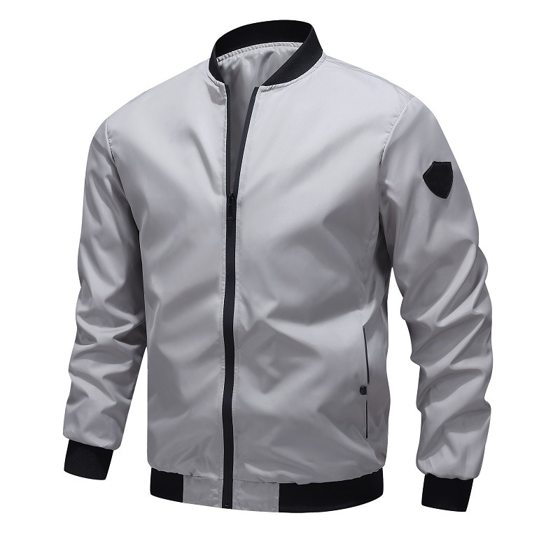 🚀🧥【50% de descuento 🔥】【S–6XL】Chaqueta bomber casual de hombre en color liso
