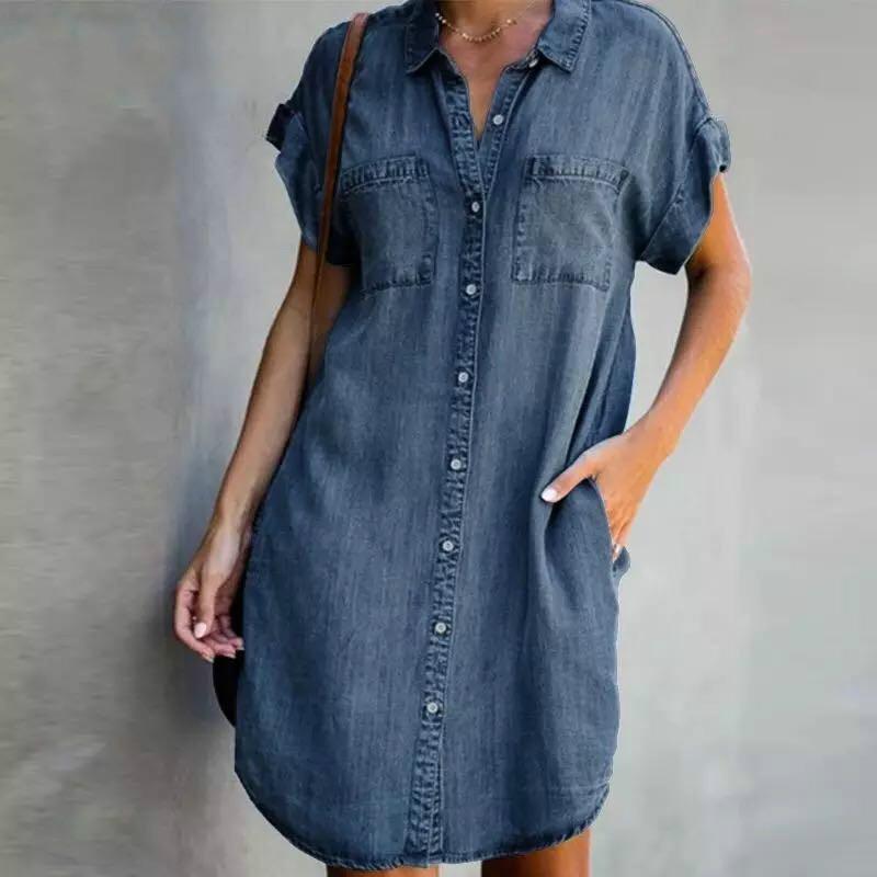 ✨✨【Descuento de temporada -50% 🔥】【S-5XL】Vestido acampanado de mezclilla holgado para mujer