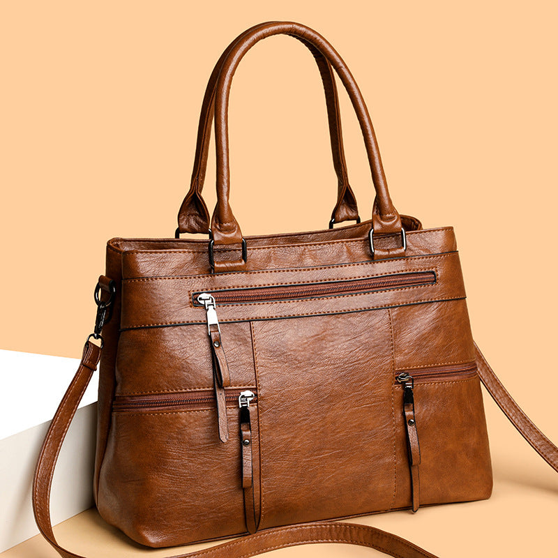 👜【50% de descuento 🔥】Bolso retro grande, sencillo y moderno, de mano, hombro o cruzado