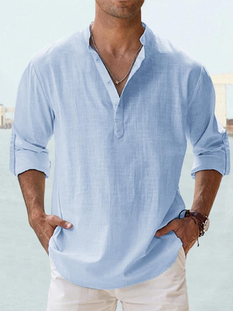 👔🎽【50% de descuento 🔥】【S–5XL】Camisas holgadas y transpirables de algodón y lino para hombre, tallas grandes, disponibles en 12 colores