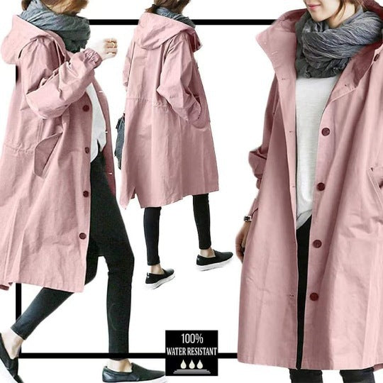 🌾【S-5XL】Nueva gabardina casual de mujer con mangas largas y capucha