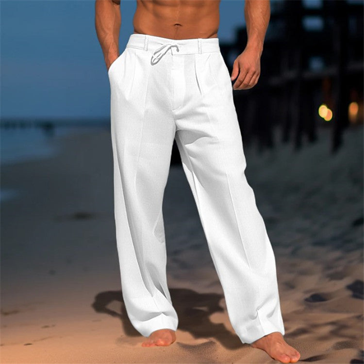 👖【–50% zľava 🔥】【S–3XL】🏖️ Voľné pánske ľanové nohavice vo veľkých veľkostiach, pohodlné a priedušné