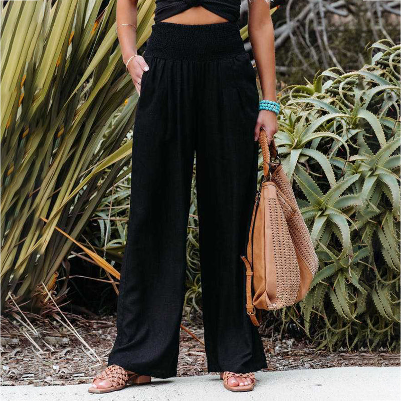 🥰👖【Reducere de 50%】2025 noua moda vara pentru femei pantaloni casual din bumbac pantaloni largi pantaloni drepti pantaloni casual_3979102