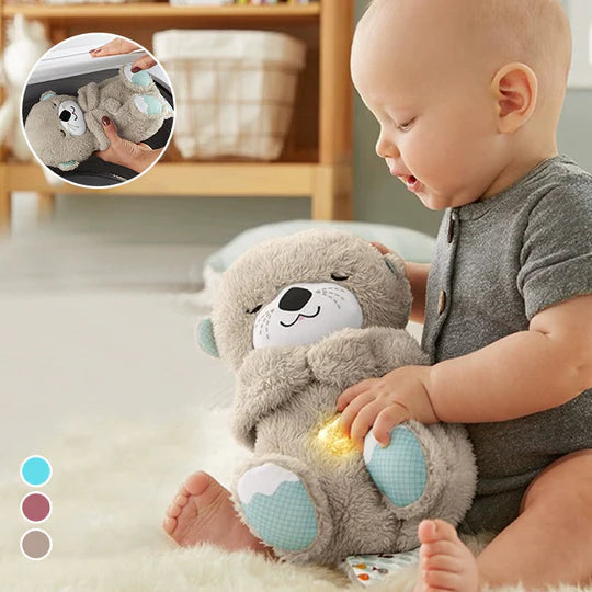 👶💤【Compra 1 y recibe 1 gratis 🔥】Juguete de peluche respiratorio para bebés – nutria interactiva calmante con sonido y movimiento