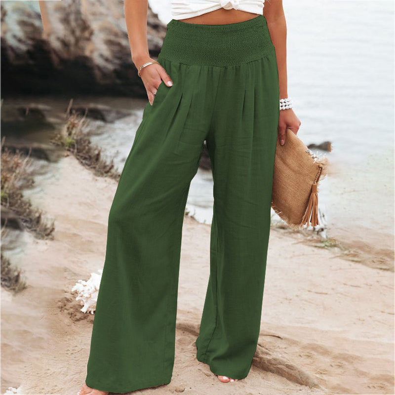 🥰👖【Reducere de 50%】2025 noua moda vara pentru femei pantaloni casual din bumbac pantaloni largi pantaloni drepti pantaloni casual_3979102
