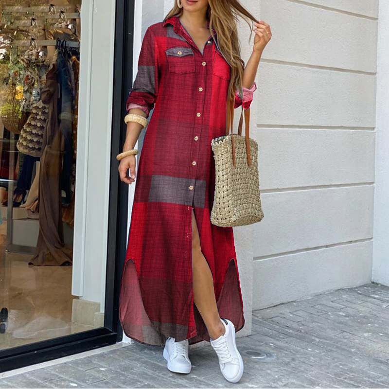 ππγ50% de descuento π₯γγSβ5XLγπ Nuevo vestido-camisa de manga larga en tallas grandes, estilo moderno, disponible en 11 colores