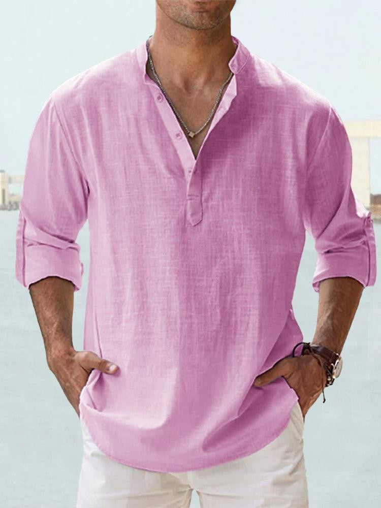 👔🎽【50% de descuento 🔥】【S–5XL】Camisas holgadas y transpirables de algodón y lino para hombre, tallas grandes, disponibles en 12 colores