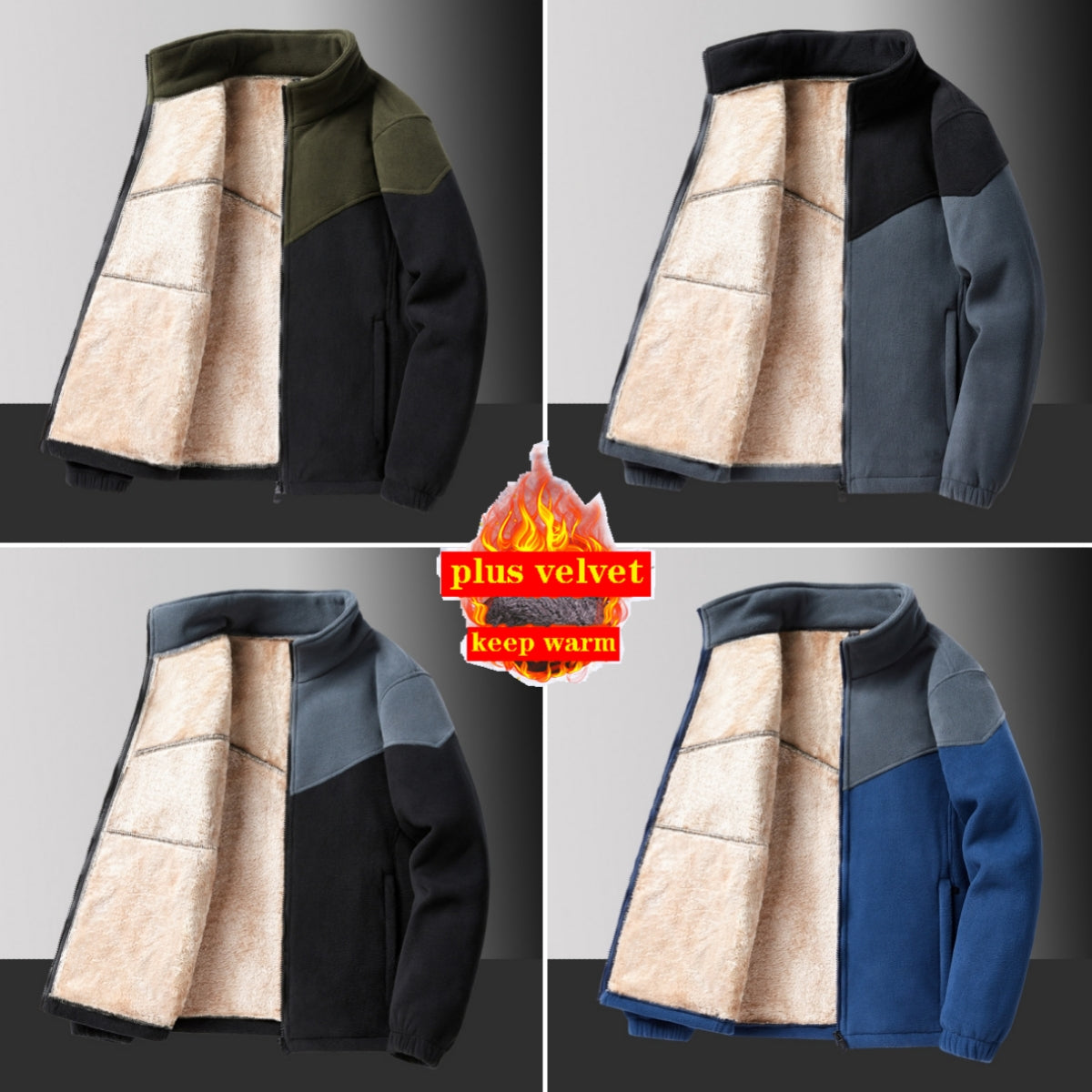 šš„Descuento -43%š„ćM-8XLćChaqueta de invierno para hombre con forro de borrego, cĆ”lida y gruesa