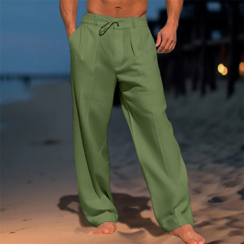 👖【–50% zľava 🔥】【S–3XL】🏖️ Voľné pánske ľanové nohavice vo veľkých veľkostiach, pohodlné a priedušné