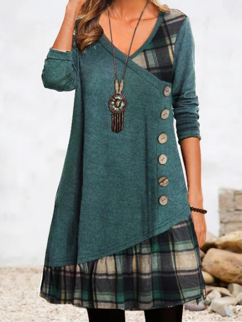 šćDescuento -49%š„ćVestido casual de mujer con manga larga y detalles en contraste