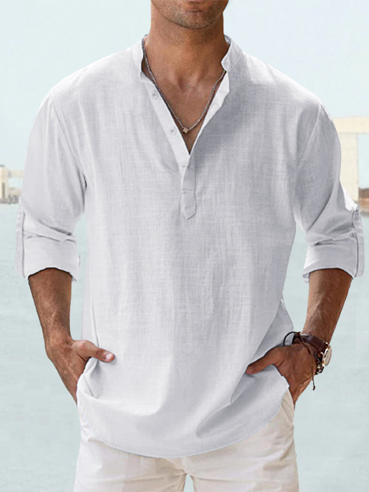 👔🎽【50% de descuento 🔥】【S–5XL】Camisas holgadas y transpirables de algodón y lino para hombre, tallas grandes, disponibles en 12 colores