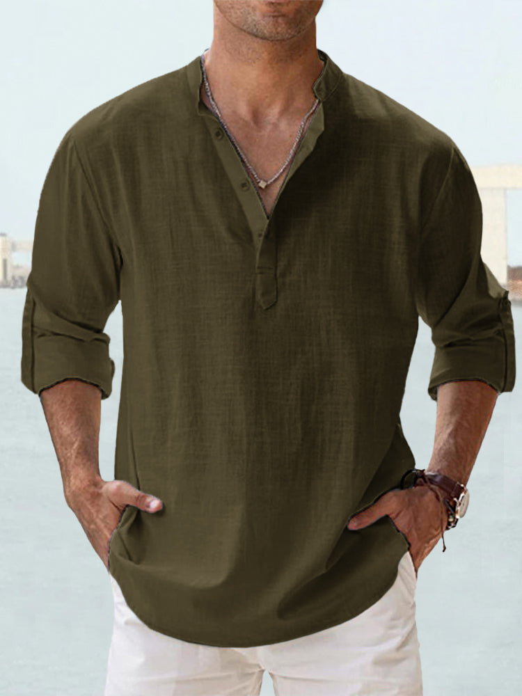 👔🎽【50% de descuento 🔥】【S–5XL】Camisas holgadas y transpirables de algodón y lino para hombre, tallas grandes, disponibles en 12 colores
