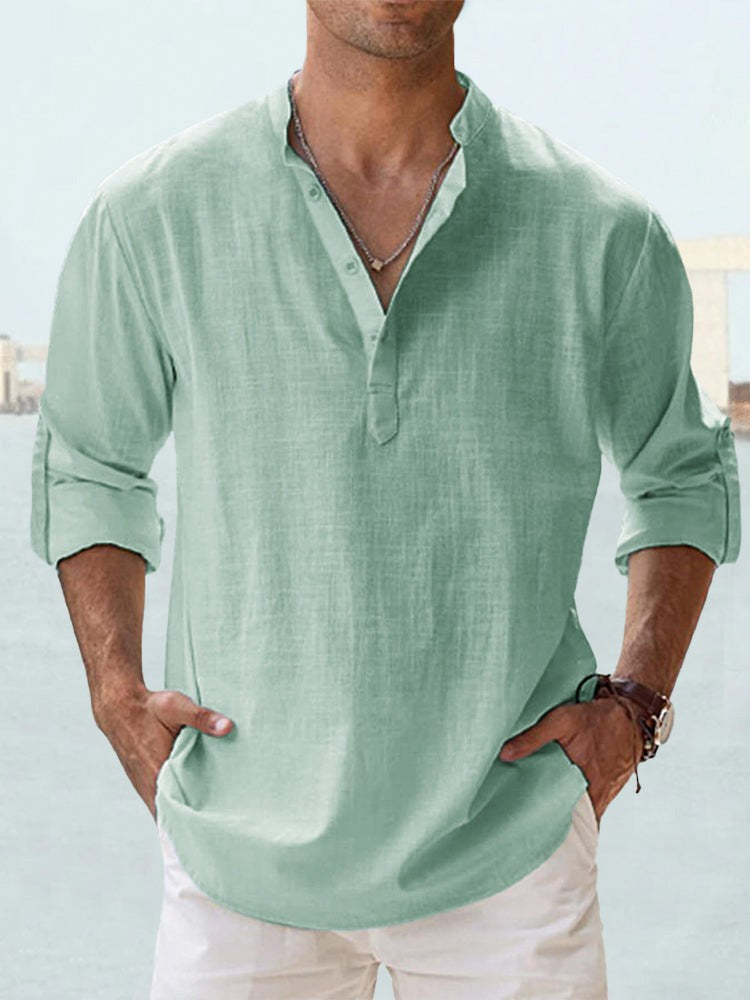 👔🎽【50% de descuento 🔥】【S–5XL】Camisas holgadas y transpirables de algodón y lino para hombre, tallas grandes, disponibles en 12 colores