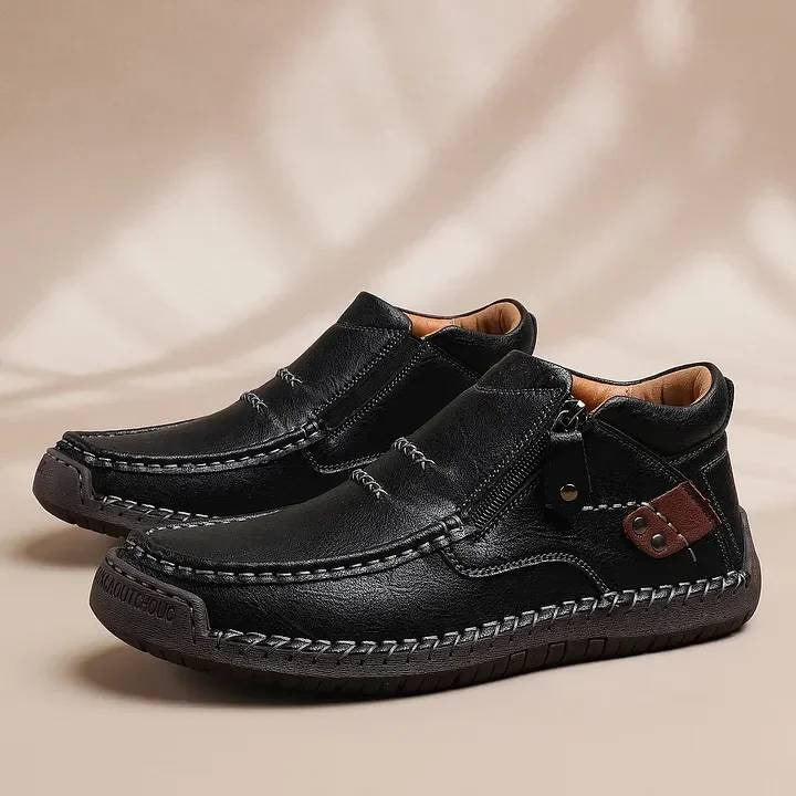 👞【38-48】Pánske šoférske topánky, ručne vyrobené z prémiovej kože, protišmykové, so širokou špičkou a oporou klenby.