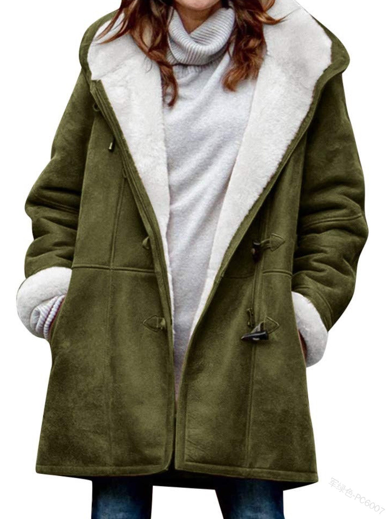 🐏 Descuento de temporada -46% 🔥【S-5XL】Abrigo de invierno para mujer con forro polar y cuello de pelo