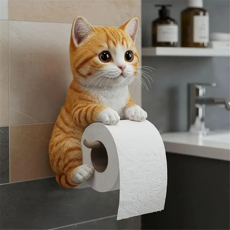 🐱【Horúci výpredaj roka】💥Roztomilý držiak na toaletný papier s mačkou✨📦Doprava zadarmo – skladom