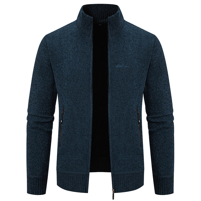 【Descuento de temporada -46% 🔥🔥】【S-4XL】Nueva chaqueta de punto para hombre, abrigada, con cuello, estilo business casual