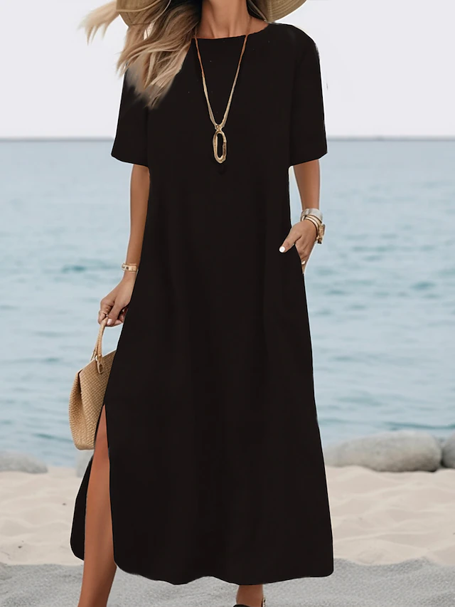 💃【Zľava -49%🔥】【S-5XL】Dámske voľné ležérne dlhé šaty