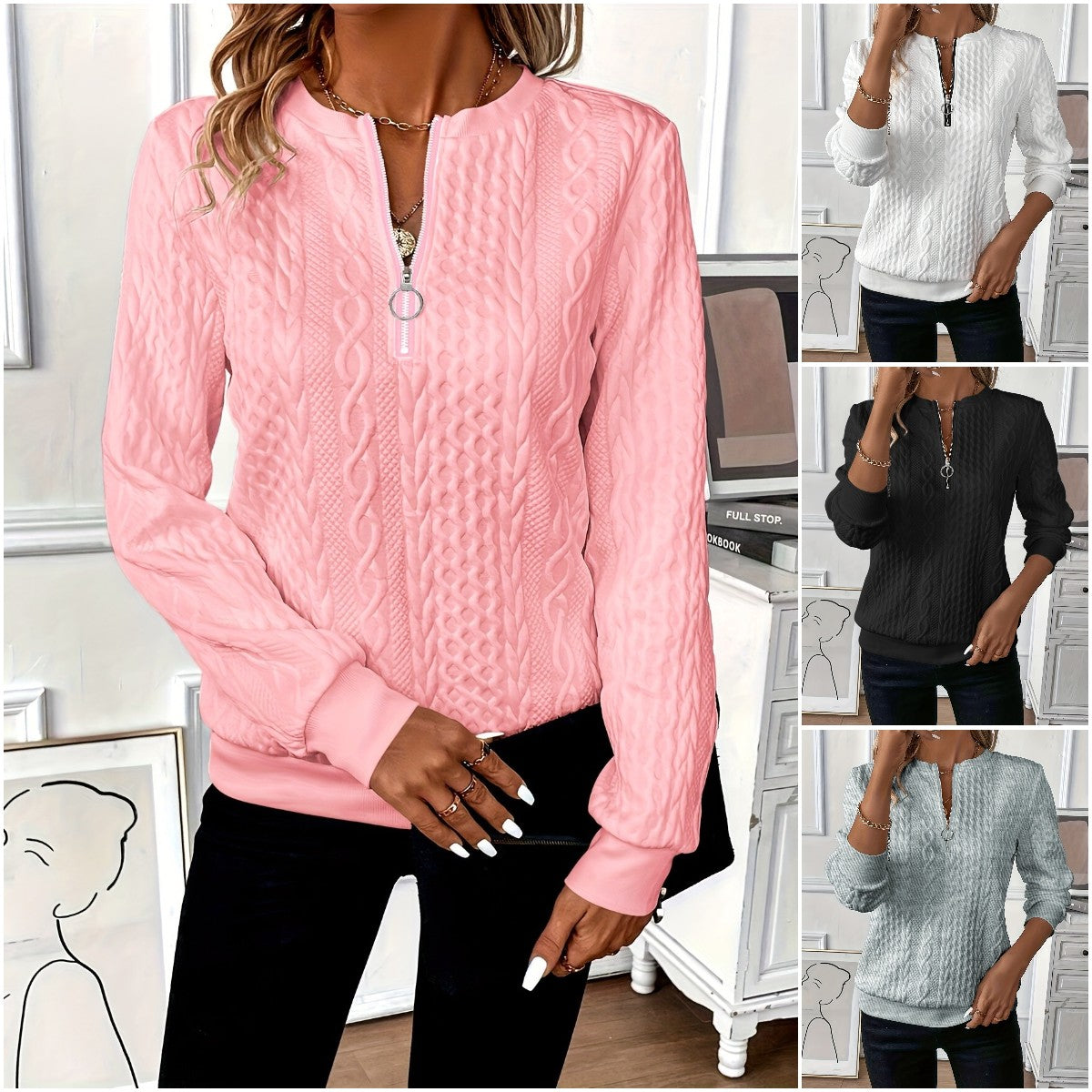 🔥【Compra 1 y llévate 1】🌸 Sudadera acolchada con cremallera 2025, casual, para mujeres.