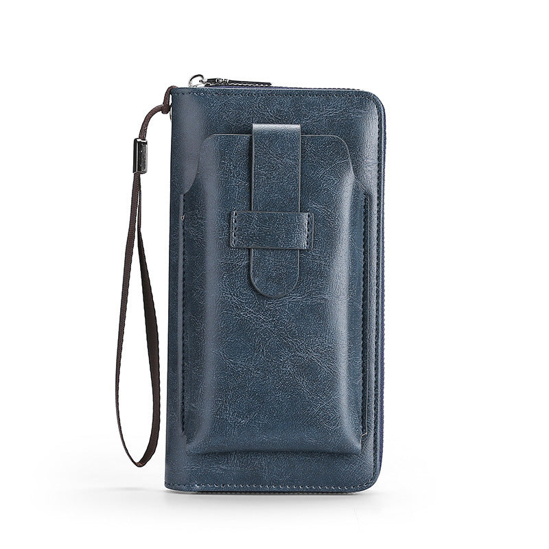 💼Cartera multifuncional para hombre, hecha a mano de cuero genuino, de nuevo estilo