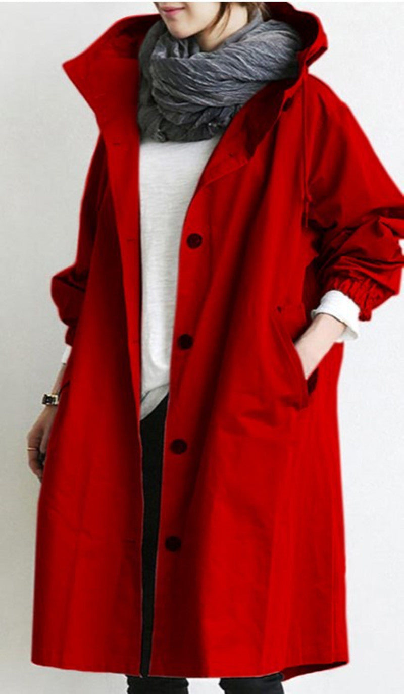 🌾【S-5XL】Nueva gabardina casual de mujer con mangas largas y capucha