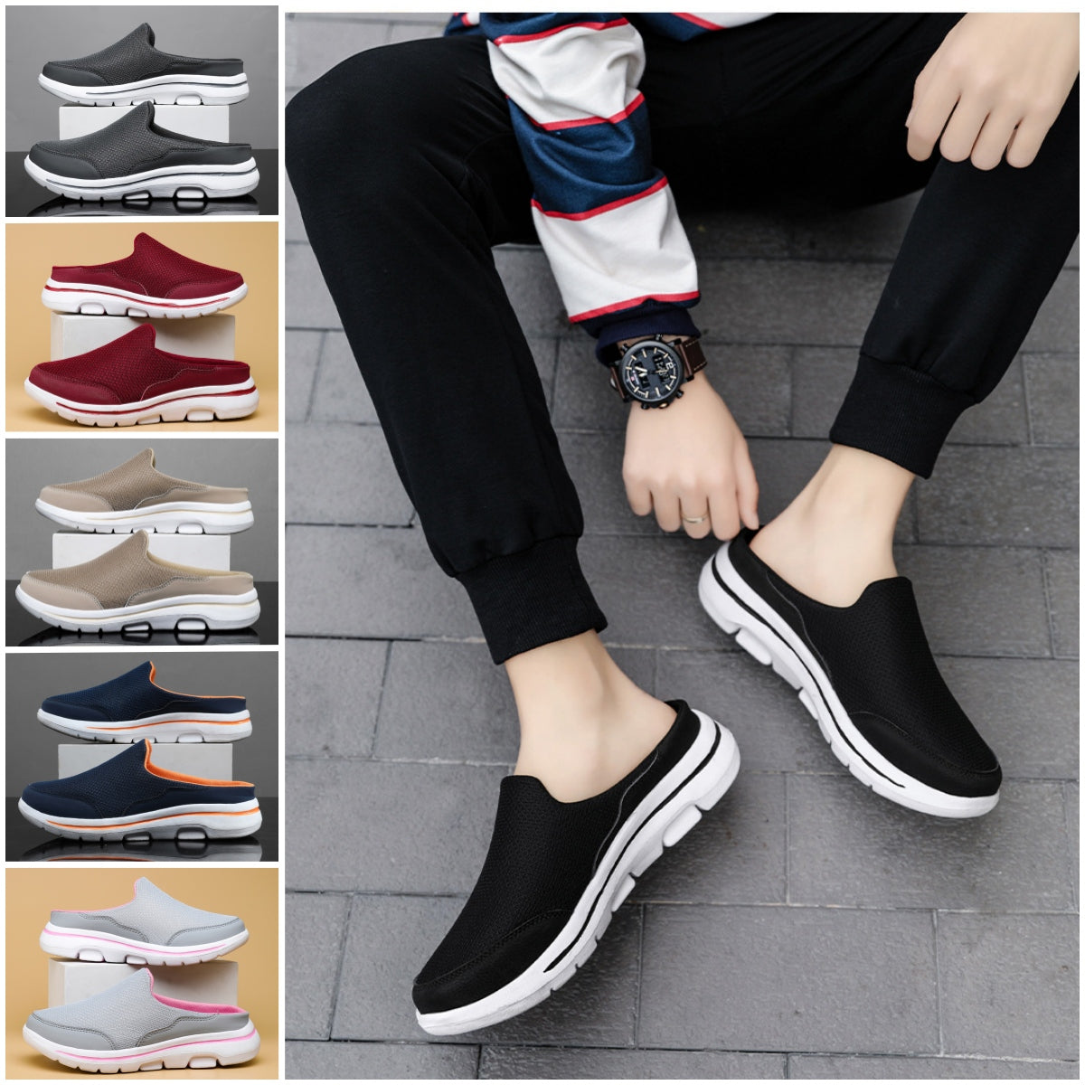 🙋♂️🙋♀️👟【Zľava 50 % 🔥】【35–48】Unisex ľahké priedušné šľapky s uzavretou špičkou
