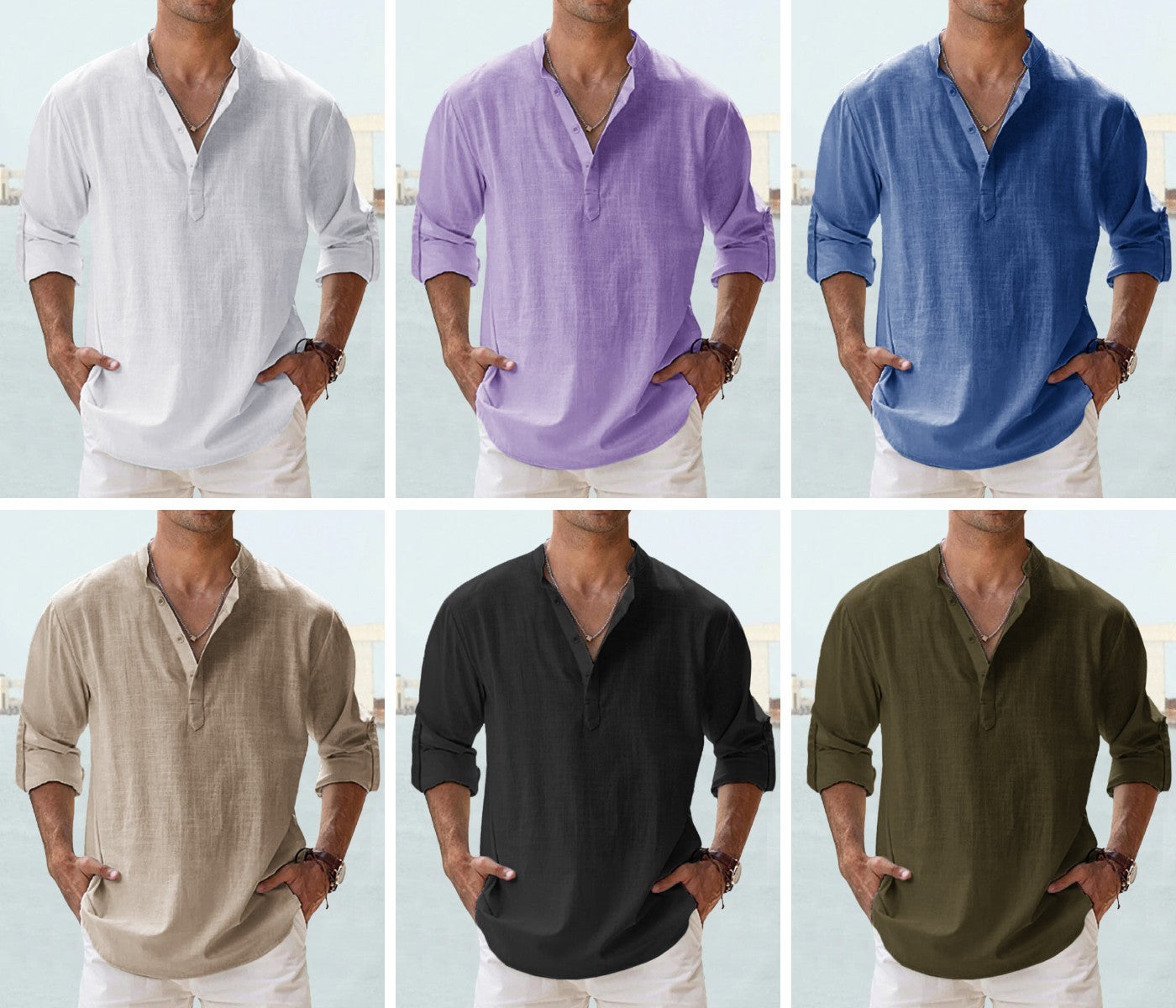 👔🎽【50% de descuento 🔥】【S–5XL】Camisas holgadas y transpirables de algodón y lino para hombre, tallas grandes, disponibles en 12 colores