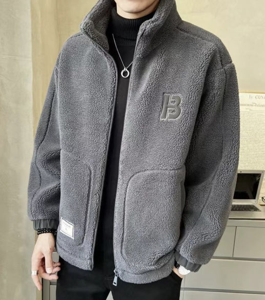 ⛄【L-6XL】Zimná flísová bunda, bavlnený kabát, zateplený kabát z ovčej vlny, teplý kabát