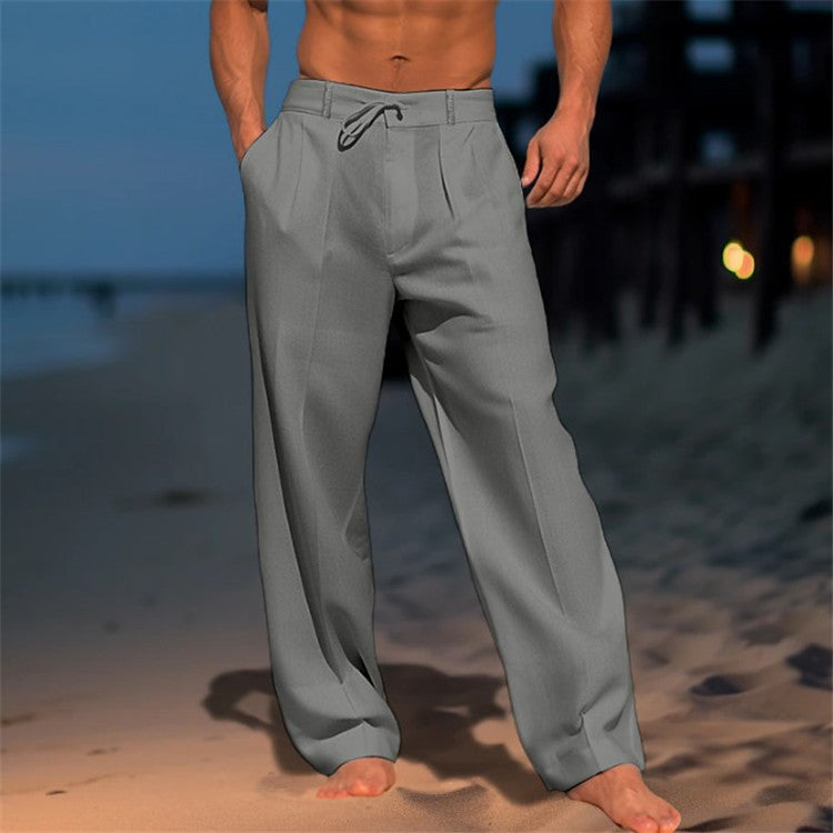 👖【–50% zľava 🔥】【S–3XL】🏖️ Voľné pánske ľanové nohavice vo veľkých veľkostiach, pohodlné a priedušné