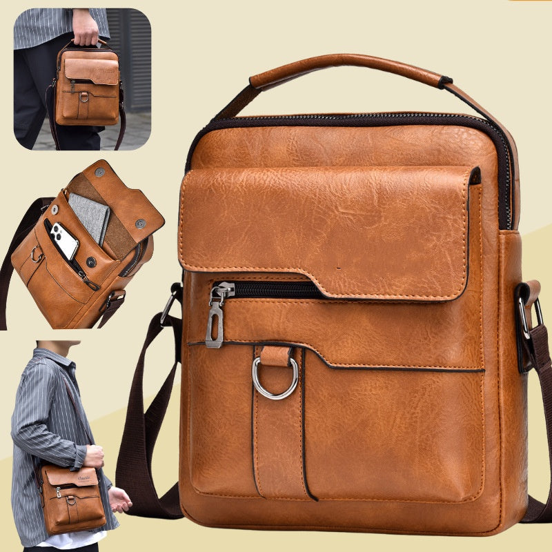 🔥Nová akcia 50% zľava 👜 Moderná a ležérna pánska kožená taška s veľkou kapacitou