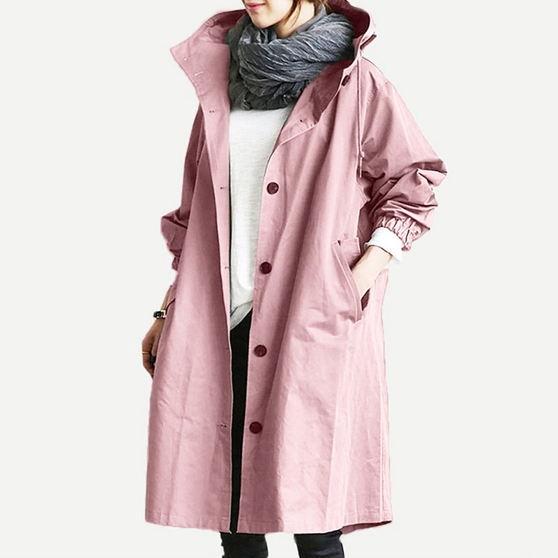 🌾【S-5XL】Nueva gabardina casual de mujer con mangas largas y capucha