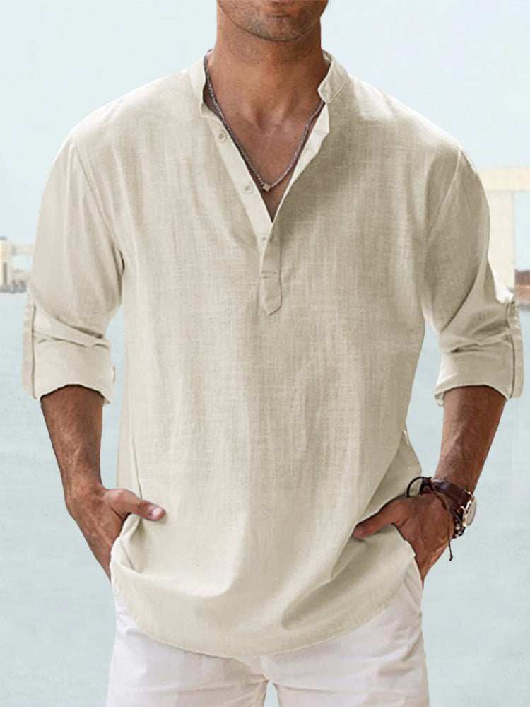 👔🎽【50% de descuento 🔥】【S–5XL】Camisas holgadas y transpirables de algodón y lino para hombre, tallas grandes, disponibles en 12 colores