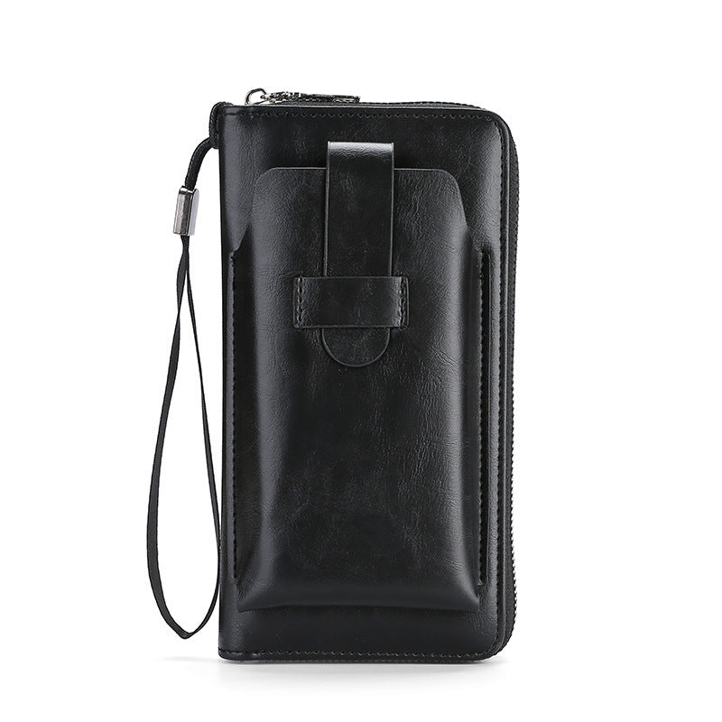 💼Cartera multifuncional para hombre, hecha a mano de cuero genuino, de nuevo estilo