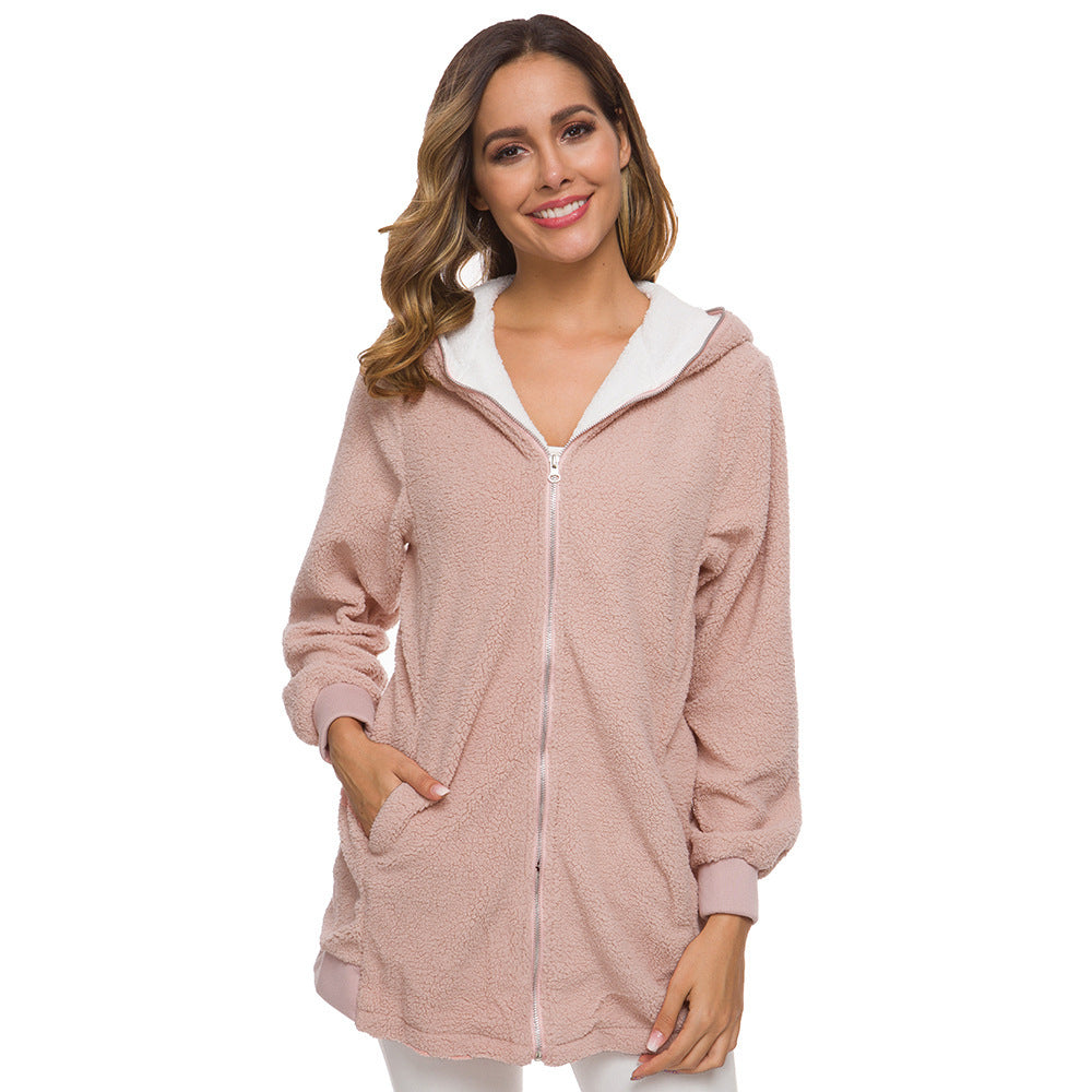 🐏🔥 Descuento -39% 🔥【S-5XL】Chaqueta sherpa para mujer con capucha y cremallera