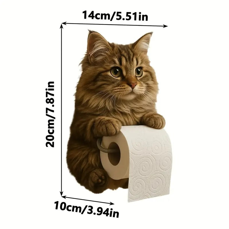 🐱【Compra 1 y llévate 1 gratis💥】Soporte para papel higiénico con diseño de gato 📦Envío gratis – en stock
