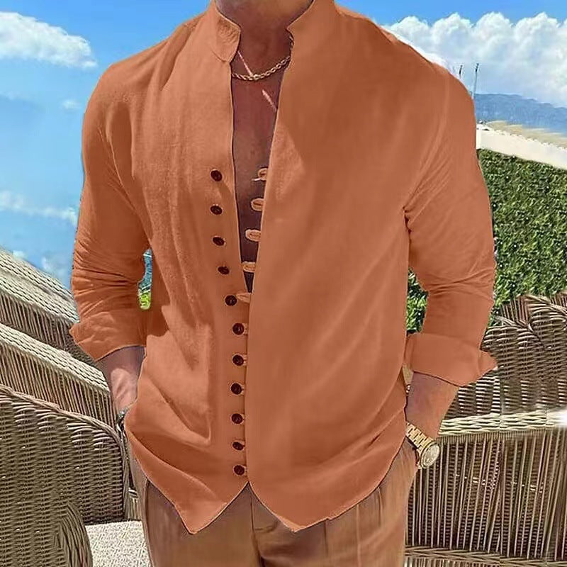 🌈👔【50% sleva 🔥】【S-3XL】😍Nová kolekce 2025, pánská bavlněná lněná košile nadměrných velikostí, košile s volným dlouhým rukávem