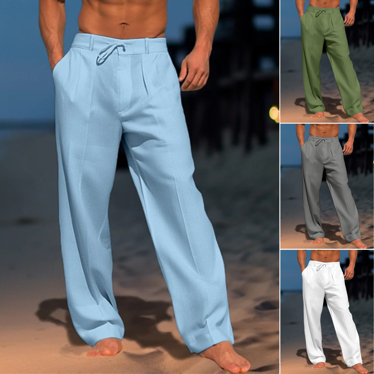 👖【–50% zľava 🔥】【S–3XL】🏖️ Voľné pánske ľanové nohavice vo veľkých veľkostiach, pohodlné a priedušné