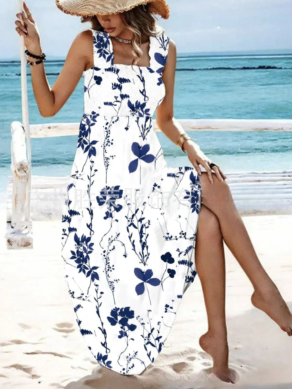 🏖️【Zľava 50% ✨】【S–8XL】💃 Letné voľné šaty na ramienka so vzorom, ideálne na pláž